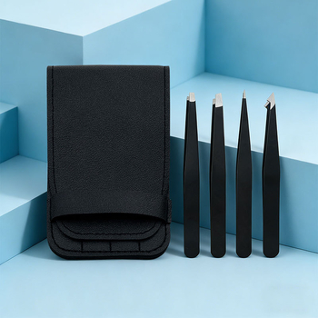 Tongfei комплект за оформяне на вежди от неръждаема стомана с щипка за вежди 14G, пинсета и ножици