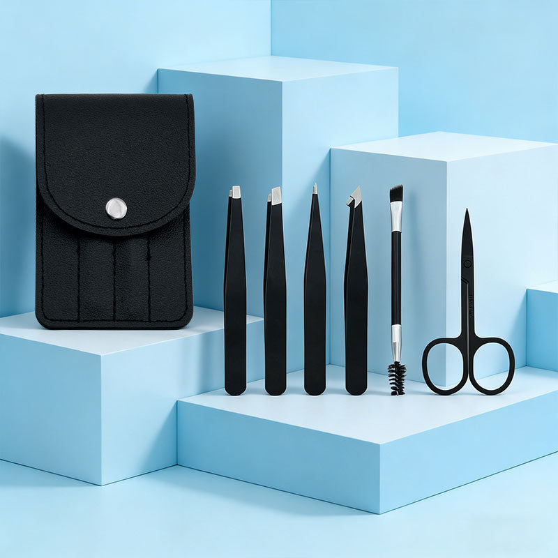 Tongfei комплект за оформяне на вежди от неръждаема стомана с щипка за вежди 14G, пинсета и ножици