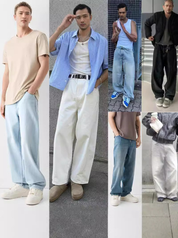 Muške traperice od denima s ravnim krojem, visokim strukom, zipom, stone-washed, pamuk denim, pogodne za četiri sezone