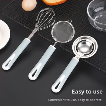 Bătător de ouă din oțel inoxidabil 304, separator pentru albușuri, lingură strecurătoare, multifuncțional