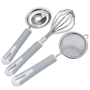 Bătător de ouă din oțel inoxidabil 304, separator pentru albușuri, lingură strecurătoare, multifuncțional