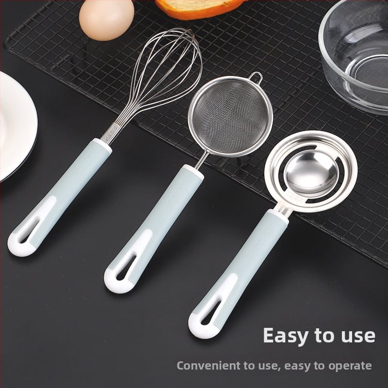 Bătător de ouă din oțel inoxidabil 304, separator pentru albușuri, lingură strecurătoare, multifuncțional