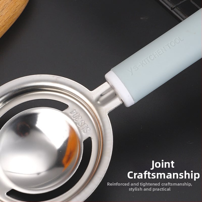 Bătător de ouă din oțel inoxidabil 304, separator pentru albușuri, lingură strecurătoare, multifuncțional