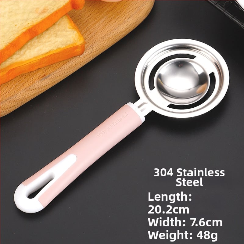 Bătător de ouă din oțel inoxidabil 304, separator pentru albușuri, lingură strecurătoare, multifuncțional
