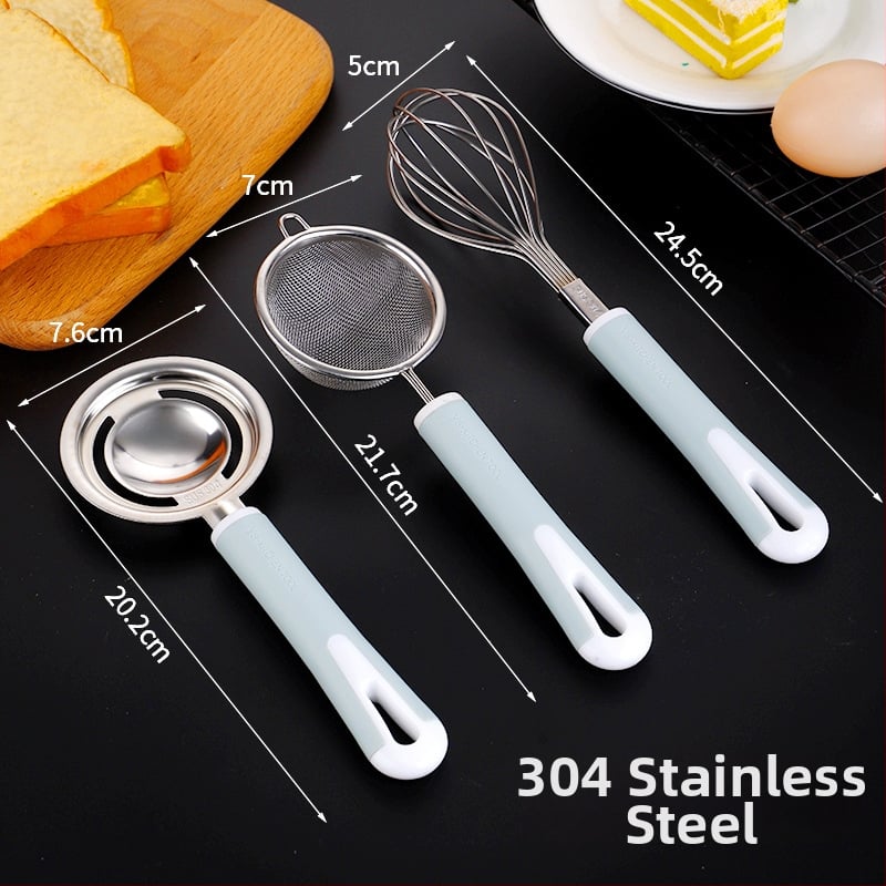 Bătător de ouă din oțel inoxidabil 304, separator pentru albușuri, lingură strecurătoare, multifuncțional