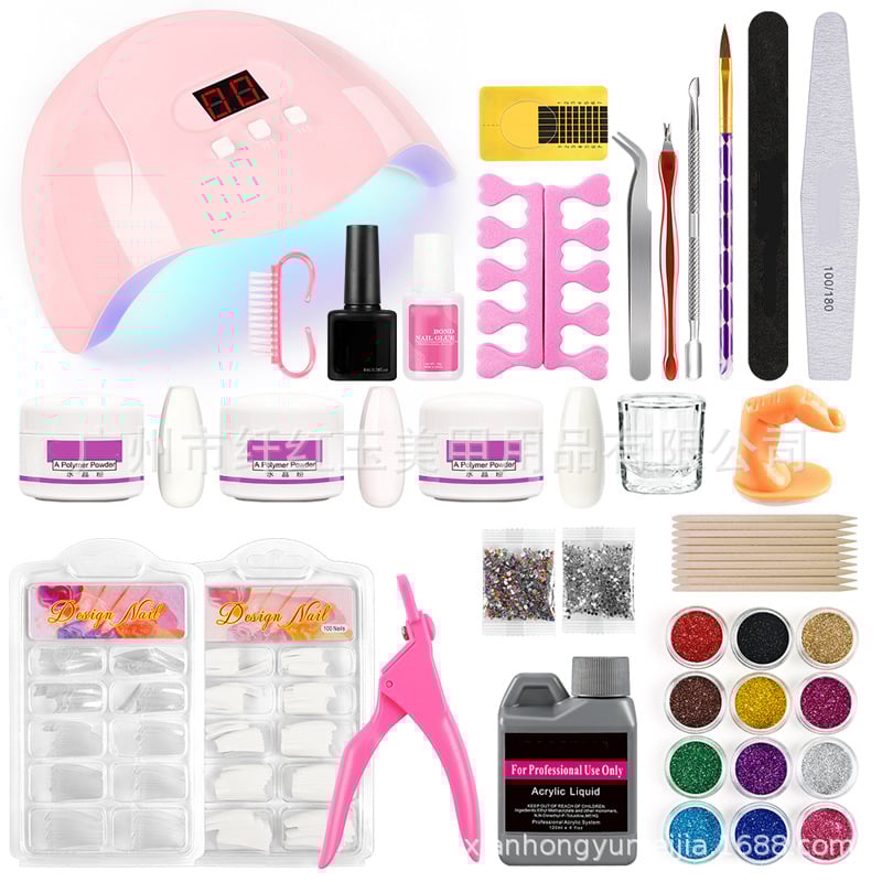 Σετ εργαλείων μανικιούρ με λαμπτήρα στεγνωτήρα 36W, καθαρό βάρος 800 g, 25 σετ ανά συσκευασία, OEM