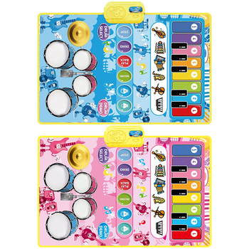 Dječja prostirka za puzanje s ugrađenim klavirom i bubnjem, glazena i plesna deka za igru roditelj-dijete, plastična, 1 cm debljine, za uzrast 0–3 godine