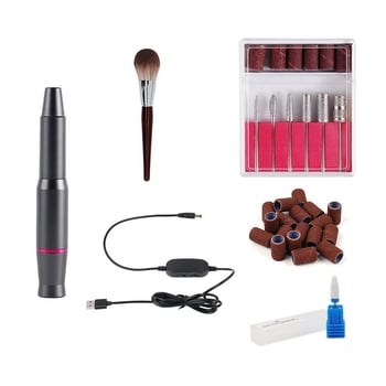ND-02 Ηλεκτρικός γυαλιστήρας νυχιών, σετ εργαλείων γυαλίσματος νυχιών, πλαστικό και ανοξείδωτο ατσάλι, 200 g