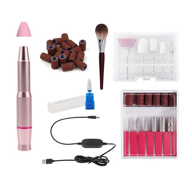 ND-02 Ηλεκτρικός γυαλιστήρας νυχιών, σετ εργαλείων γυαλίσματος νυχιών, πλαστικό και ανοξείδωτο ατσάλι, 200 g