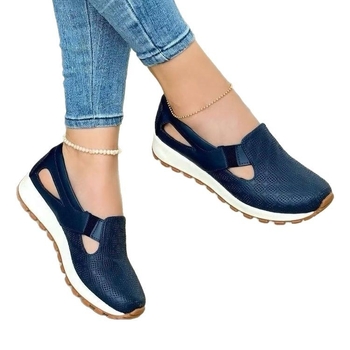Ženske casual tenisice s PU gornjim dijelom, niski vrh, visina pete 3-5 cm, gumeni potplat, tekstilna uložak