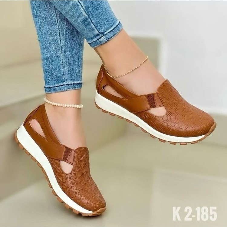 Ženske casual tenisice s PU gornjim dijelom, niski vrh, visina pete 3-5 cm, gumeni potplat, tekstilna uložak