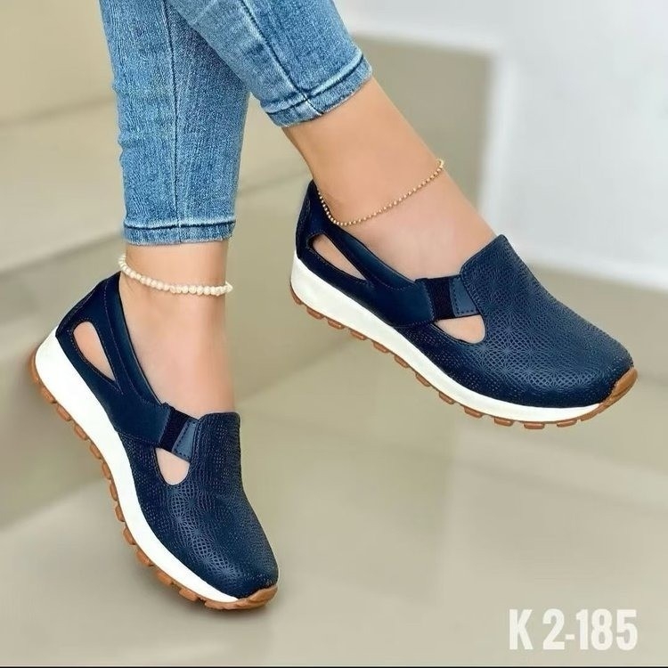 Ženske casual tenisice s PU gornjim dijelom, niski vrh, visina pete 3-5 cm, gumeni potplat, tekstilna uložak