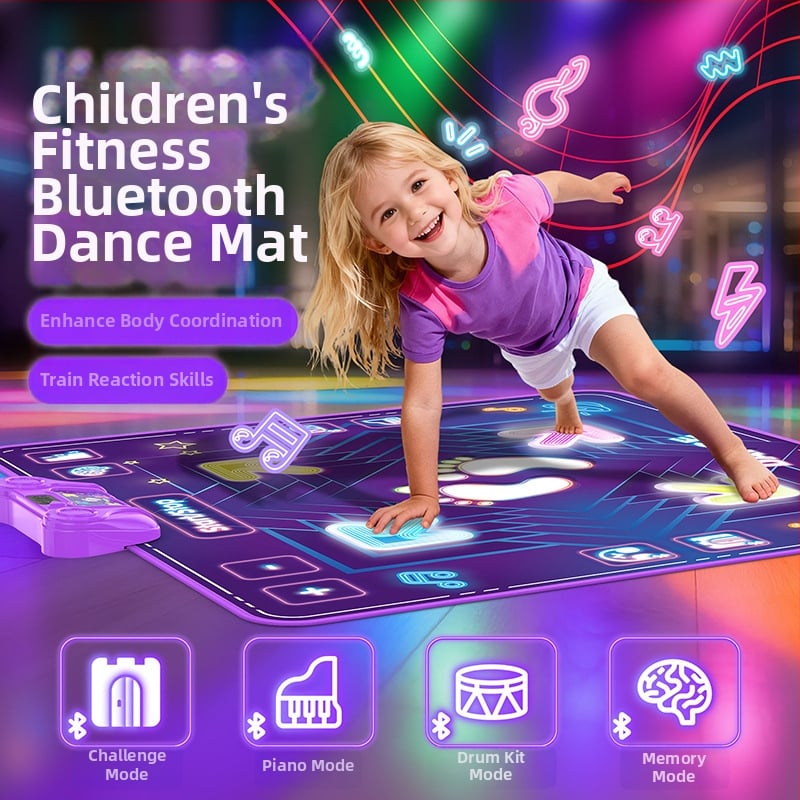 Bluetooth hudobný tanečný podložka, skladacia, svetelné efekty, interaktívna hra pre deti 4–6 rokov