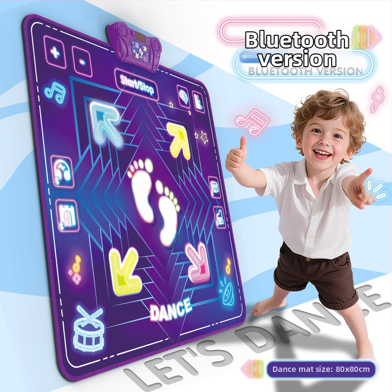 Bluetooth hudobný tanečný podložka, skladacia, svetelné efekty, interaktívna hra pre deti 4–6 rokov