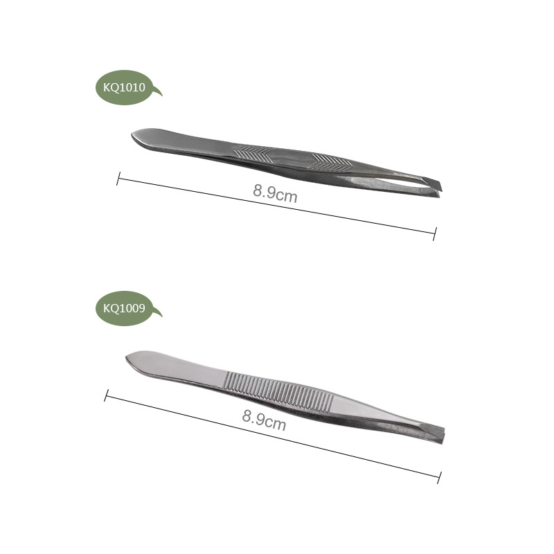 Klip za obrve od nehrđajućeg čelika, kutnim i ravnim vrhom – alat za obrve i podrezivanje brade