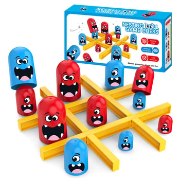 Matryoshka Tic-Tac-Toe stolna igra — plastični puzzle za dvoje igrača, razvija logičko razmišljanje