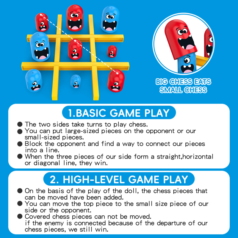 Matryoshka Tic-Tac-Toe stolna igra — plastični puzzle za dvoje igrača, razvija logičko razmišljanje