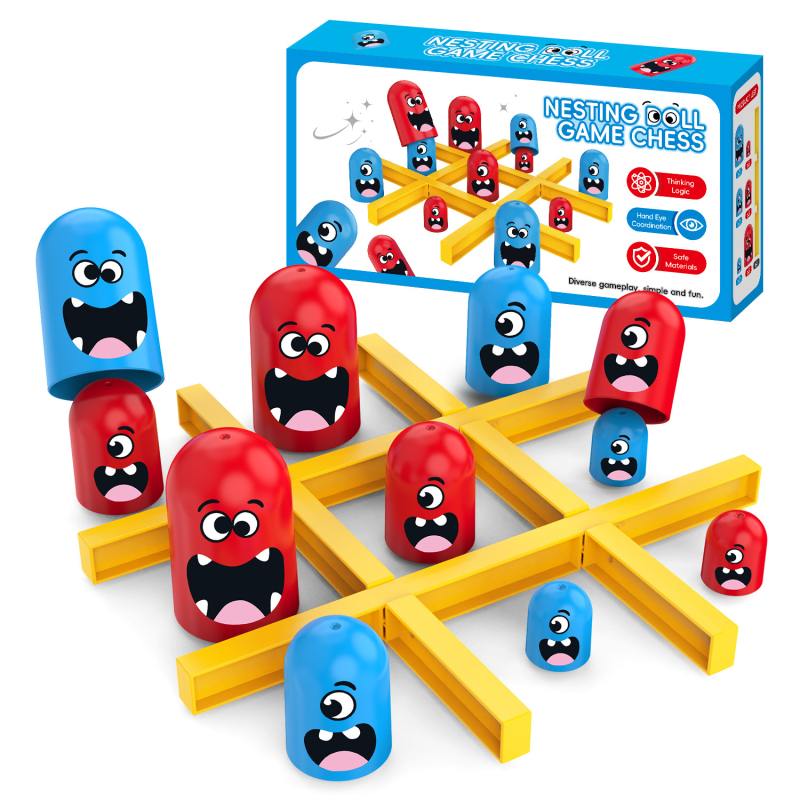 Matryoshka Tic-Tac-Toe stolna igra — plastični puzzle za dvoje igrača, razvija logičko razmišljanje