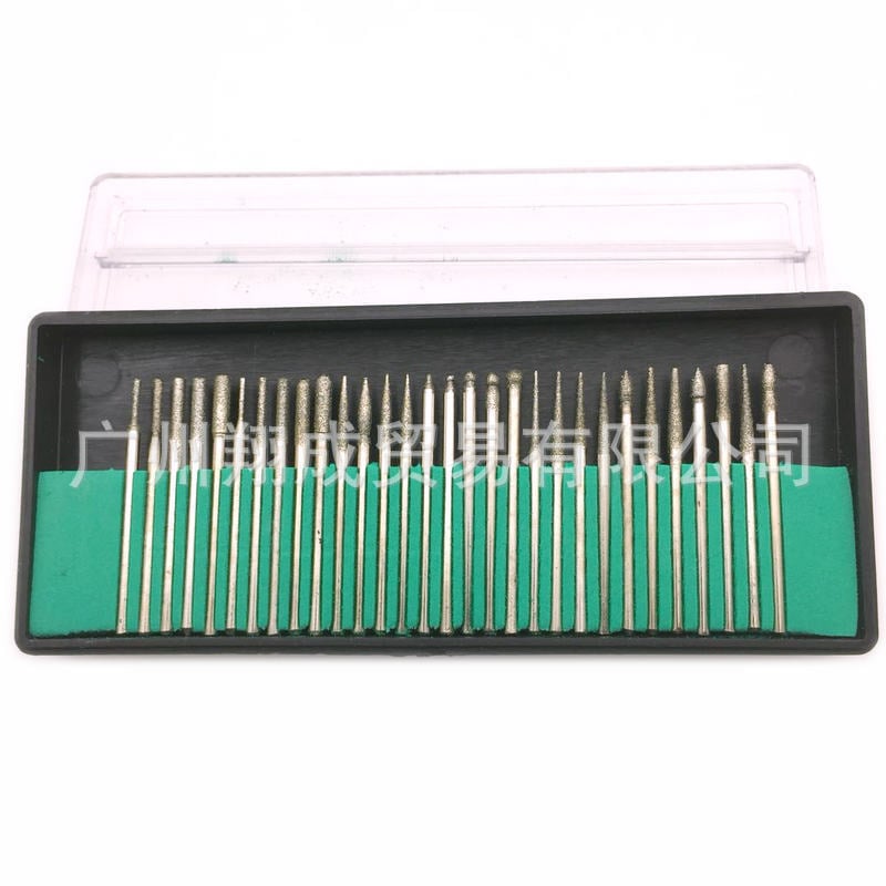 Κεφαλή λείανσης νυχιών από κράμα με διαμαντικές ίνες, για ηλεκτρικό λίμαρισμα νυχιών, σετ 30 τεμαχίων, ανοξείδωτος χάλυβας, εργαλείο επιφανειακής λείανσης νυχιών, 95 g