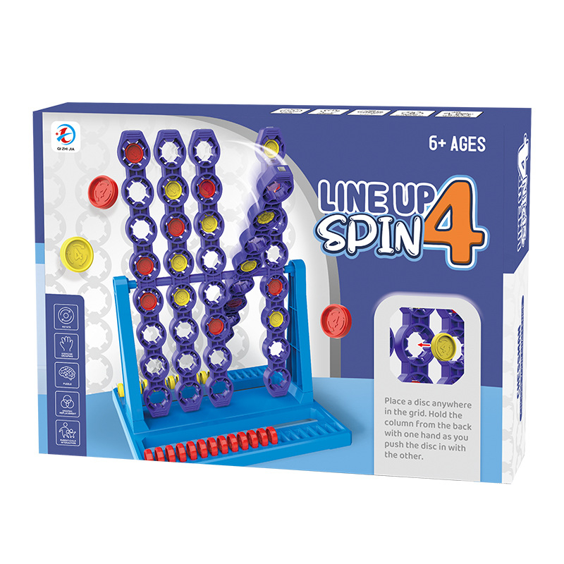 Huameile 3D okretna Connect Four stolna igra — obrazovni puzzle za interakciju roditelj-dijete, plastika, za djecu 4–6 godina, Porijeklo: Chenghai, Kina