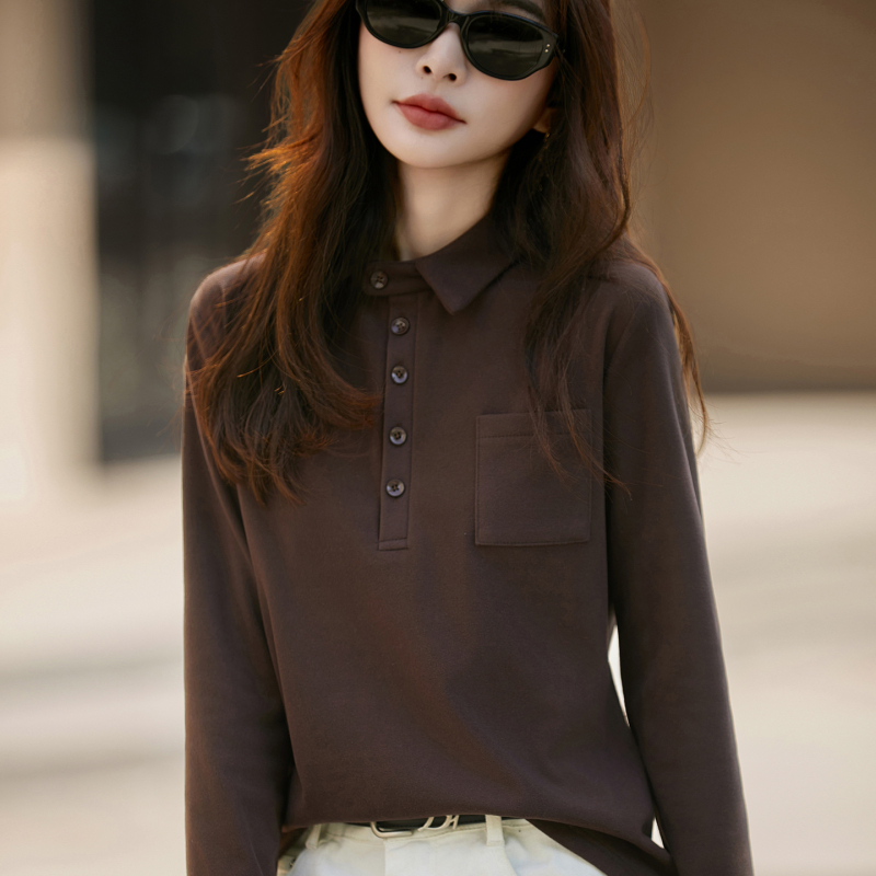 Košulja s polo ovratnikom od njemačkog velura, poliester, duga rukava, udoban kroj, standardna duljina