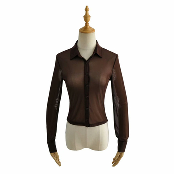 Риза с дълъг ръкав, уличен хипстър стил, полиестерен плат, акрил съдържание 30–50%, принт и боядисване