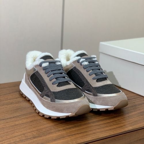 Γυναικεία δερμάτινα χειμερινά αθλητικά παπούτσια με επένδυση από μαλλί, κορδόνια, παχιά εξωτερική σόλα, EVA μεσαία σόλα, αντιολισθητική εξωτερική σόλα