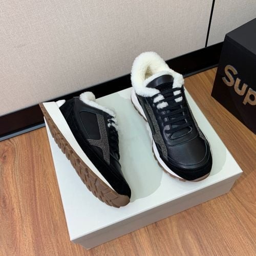 Γυναικεία δερμάτινα χειμερινά αθλητικά παπούτσια με επένδυση από μαλλί, κορδόνια, παχιά εξωτερική σόλα, EVA μεσαία σόλα, αντιολισθητική εξωτερική σόλα