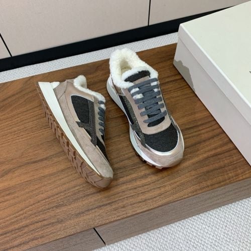 Γυναικεία δερμάτινα χειμερινά αθλητικά παπούτσια με επένδυση από μαλλί, κορδόνια, παχιά εξωτερική σόλα, EVA μεσαία σόλα, αντιολισθητική εξωτερική σόλα