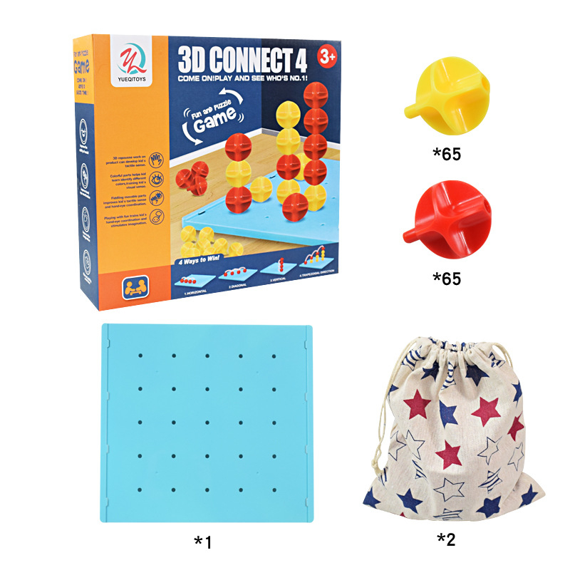 3D stolna obrazovna igra za povezivanje četiri, za djecu 4–6 godina, plastična