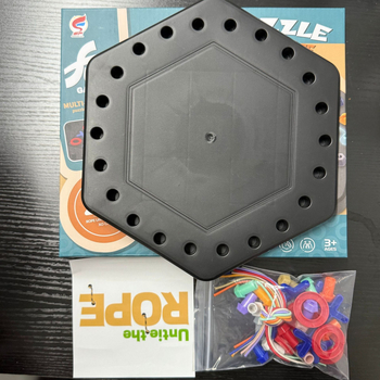 2‑in‑1 kötél puzzle XO sakk társasjáték családi játékhoz — műanyag, Baoheng Technology