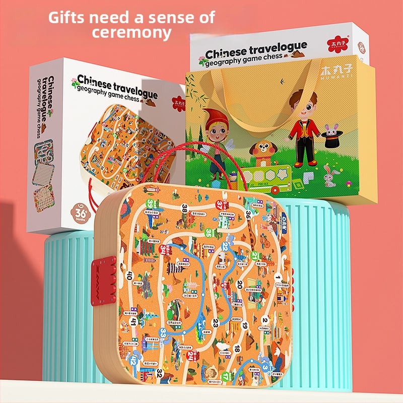 Dječji drveni multifunkcionalni set igara 50-u-1 s Flying Chess i Gomoku, za dob djeteta 4–6 godina