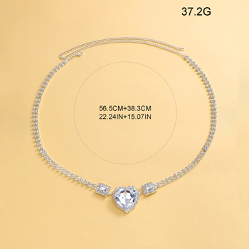 Сърцевидна верига за тяло и талия за танц на корема, с Rhinestone кристали и електроплатина