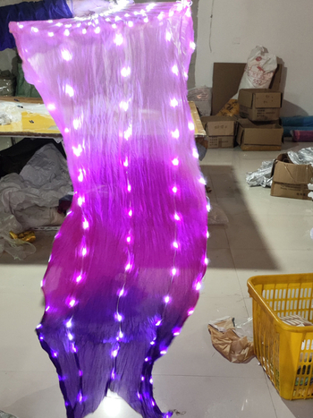 LED ventil za belly dance s osvjetljenjem, materijali: Mulberry silk i Lyocell (Tencel), postotak tkanine 95%+, branda Excellent core, za žene 18–24 godina, lansirana zima 2024