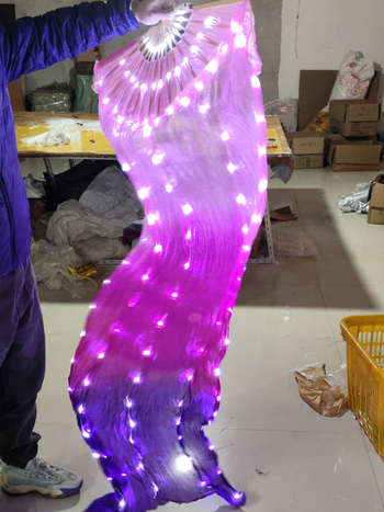 LED ventil za belly dance s osvjetljenjem, materijali: Mulberry silk i Lyocell (Tencel), postotak tkanine 95%+, branda Excellent core, za žene 18–24 godina, lansirana zima 2024