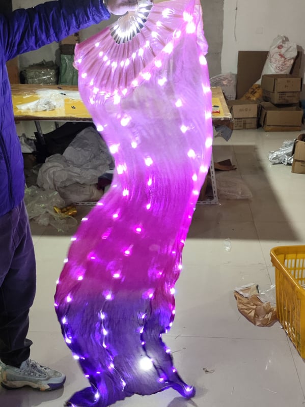 LED ventil za belly dance s osvjetljenjem, materijali: Mulberry silk i Lyocell (Tencel), postotak tkanine 95%+, branda Excellent core, za žene 18–24 godina, lansirana zima 2024