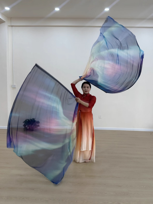 Aurora zastava scenski kostim za belly dance – šifon, za žene, proljeće 2025, dob 18-24