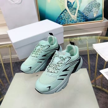 Ежедневни унисекс маратонки в стил dad shoes, дишаща горна част от две слоя кравешка кожа и плат, кръгъл нос, водоустойчиви, подметка гума + TPU, ток 3–5 см, връзки