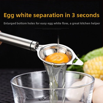 Nerezová oceľová lyžička na oddelenie bielkovín, bez elektriny, moderný minimalistický dizajn, možnosť tlače loga