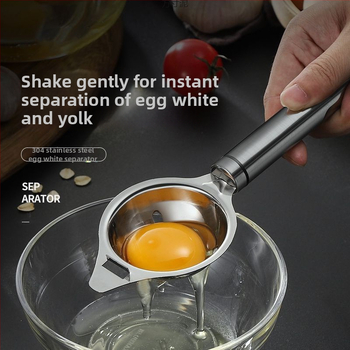 Nerezová oceľová lyžička na oddelenie bielkovín, bez elektriny, moderný minimalistický dizajn, možnosť tlače loga