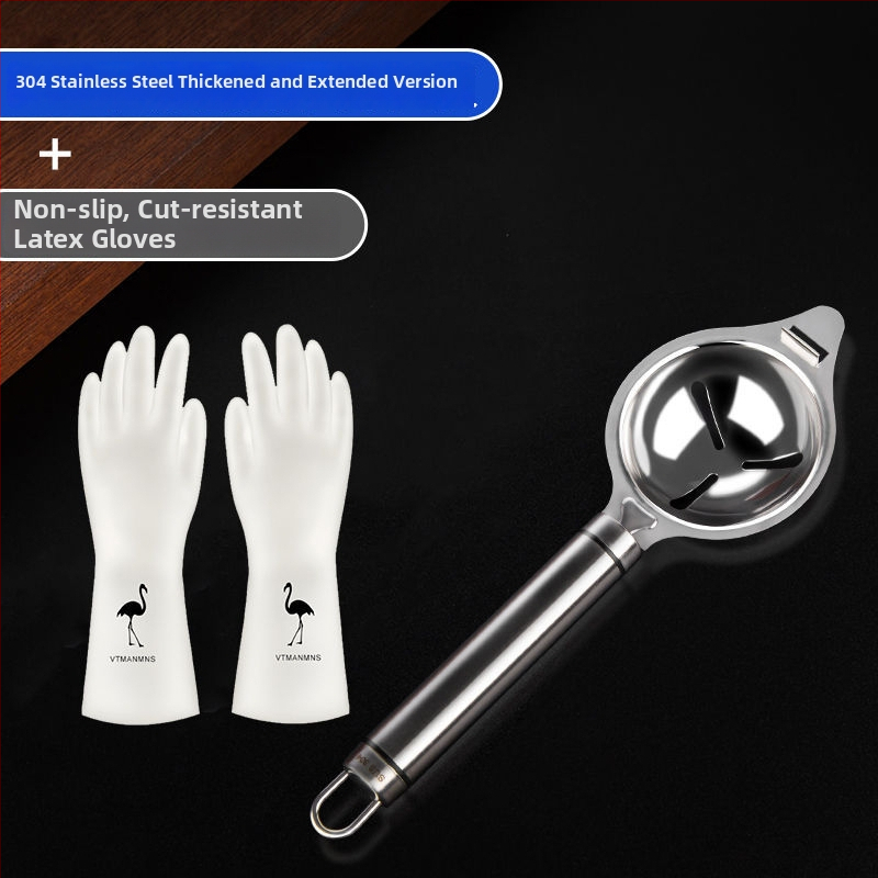 Nerezová oceľová lyžička na oddelenie bielkovín, bez elektriny, moderný minimalistický dizajn, možnosť tlače loga