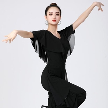 Ženski plesni top od mrežaste tkanine, kratkih rukava, za latino i square dance – nastup i vježba