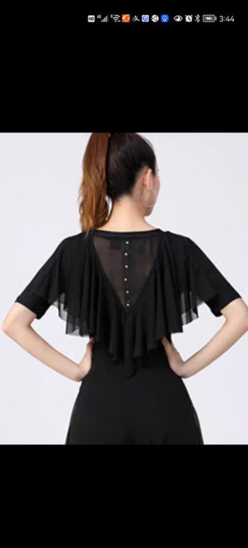 Ženski plesni top od mrežaste tkanine, kratkih rukava, za latino i square dance – nastup i vježba