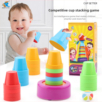 Desktop igra s čašicama za slaganje – koordinacija ruka-oko, edukativna obiteljska društvena igra, plastika, SAGACITY X.T TOYS, za uzrast 7–14