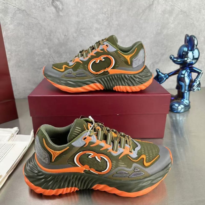 Ανδικο-γυναικεία αθλητικά με πλατφόρμα, χοντρή σόλα, κύματα-ριγές σχέδιο, κορδόνια, άνω μέρος από δέρμα προβάτου