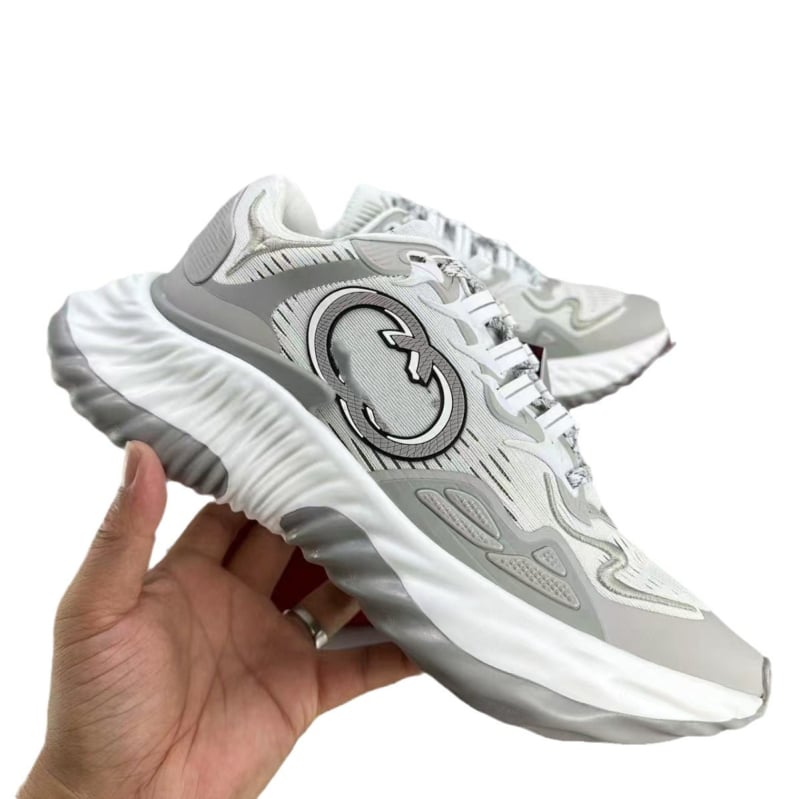 Ανδικο-γυναικεία αθλητικά με πλατφόρμα, χοντρή σόλα, κύματα-ριγές σχέδιο, κορδόνια, άνω μέρος από δέρμα προβάτου