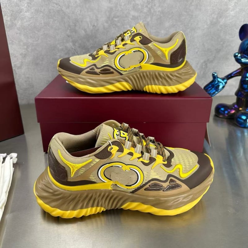 Ανδικο-γυναικεία αθλητικά με πλατφόρμα, χοντρή σόλα, κύματα-ριγές σχέδιο, κορδόνια, άνω μέρος από δέρμα προβάτου