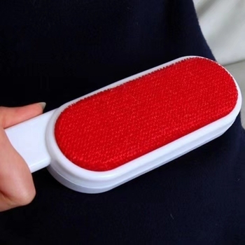 Perie electrostatică pentru haine – design dublu față, din plastic, rolă lipicioasă pentru păr, îndepărtare scame, stil modern minimalist