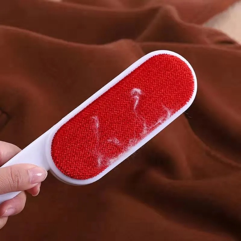 Perie electrostatică pentru haine – design dublu față, din plastic, rolă lipicioasă pentru păr, îndepărtare scame, stil modern minimalist