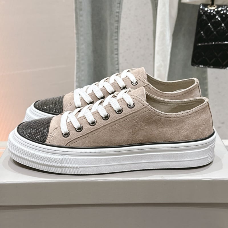 Кецове за дами от велур с връзки, кръгъл нос, гумена подметка, нисък ток (1-3 см)